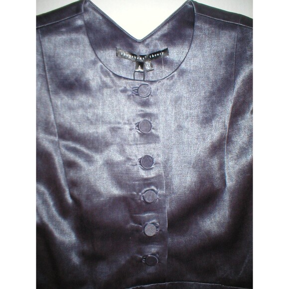 NWT $595 Theyskens' Theory Drace Dress Gray Silver Purple Office Party 8 Womens - Picture 4 of 8